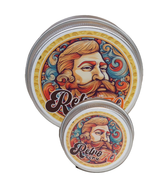 Retrocera 70 Mustache Wax Combo - 2 oz Tin + 0.5 oz Travel Pack